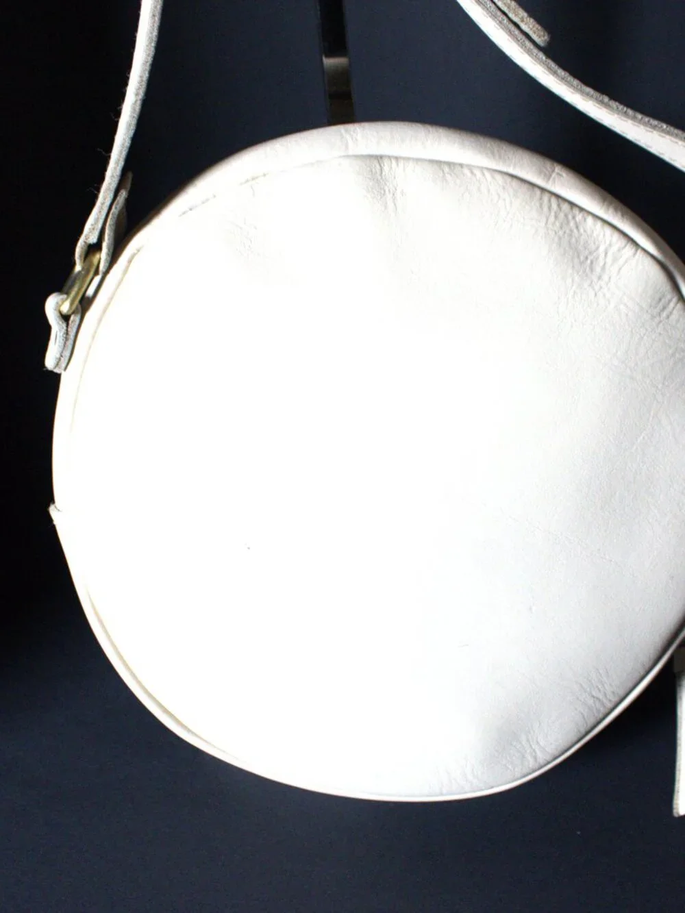 Portland Leather Goods, Bone Leather Circle Crossbody Handbag, Gold Hardware
